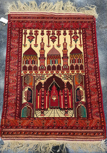 Turkemen Prayer Rug Handmade Wool