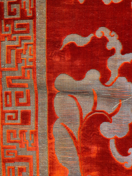 chinese cut velvet carpet red