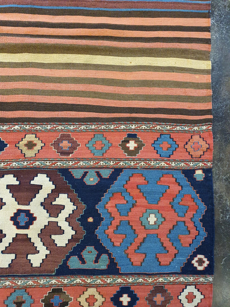 patterned decorative Shahsavan Kilim rug