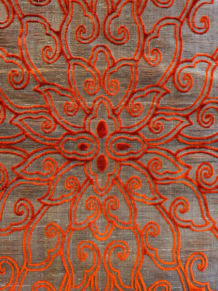 handmade chinese velvet rug red beige nude colors