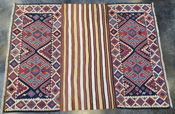 handmade colorful jewel toned kilim carpet
