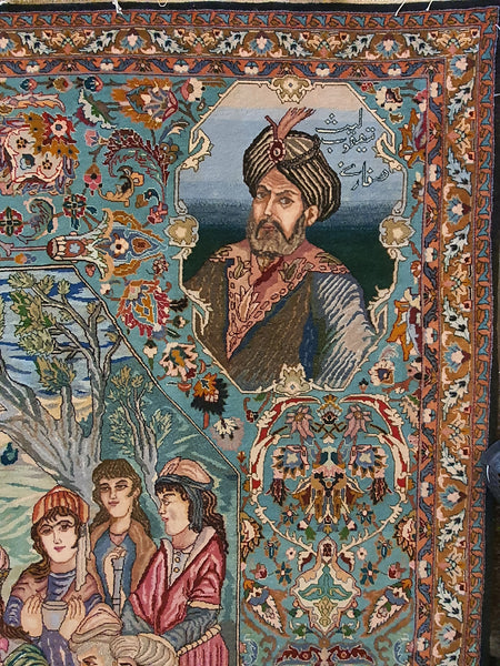 50 Raj Persian Tabriz Pictorial Rug