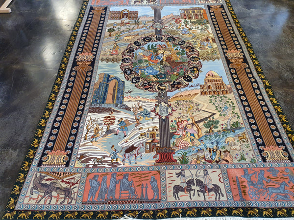 persian rug woven pictorial story