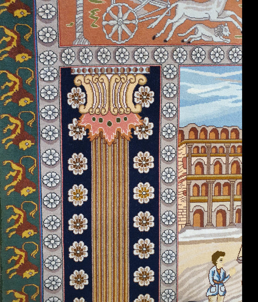 oriental rug woven illustration of persian life