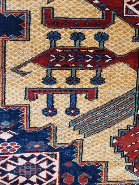 decorative tribal rug red mustard yellow blue