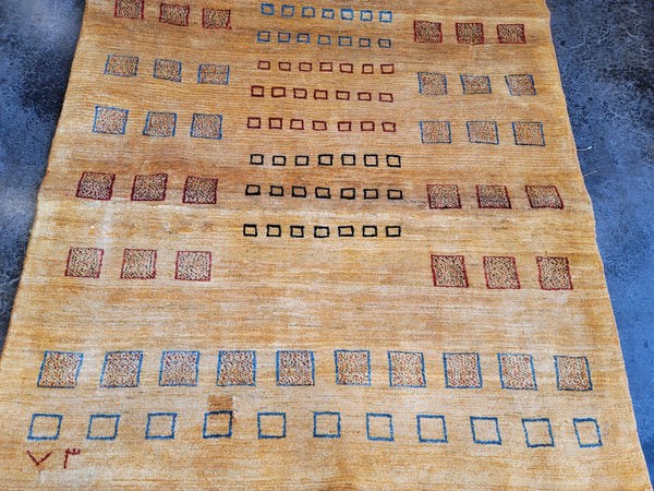 yellow gabbeh handmade rug