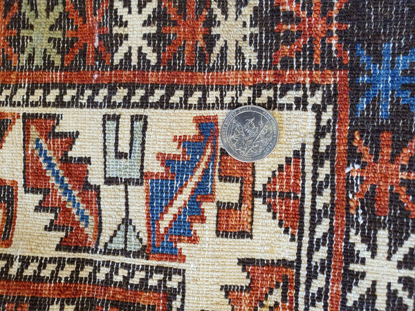 finely woven wool caucasian shirvan carpet