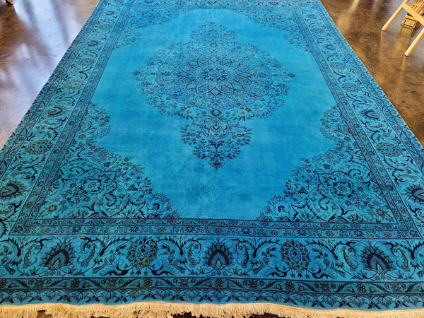 bright blue handmade area rug