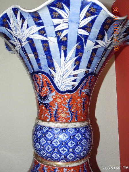 Massive Pair of Japanese Imari Porcelain Vases
