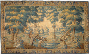 European flemish antique tapestry rug