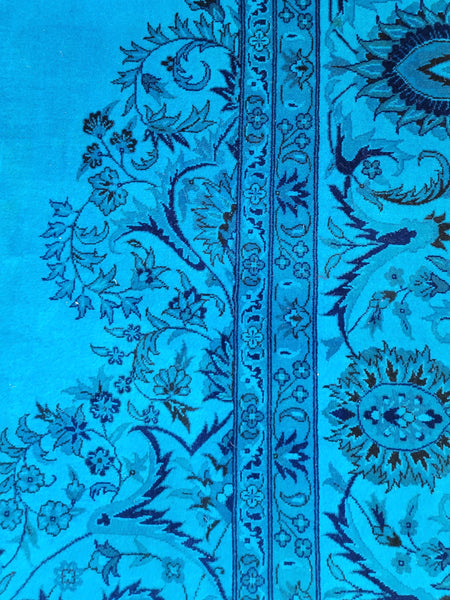 blue persian rug details
