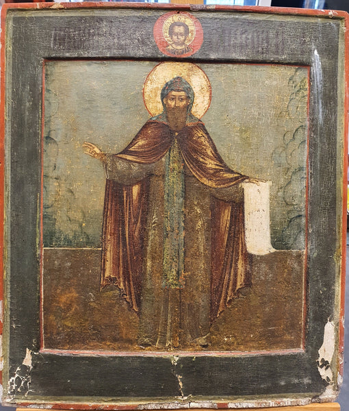Russian Icon of a Monastic Saint 18th Century
