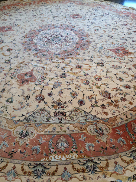 round persian tabriz area rug