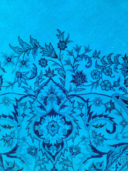 detailed area rug blue